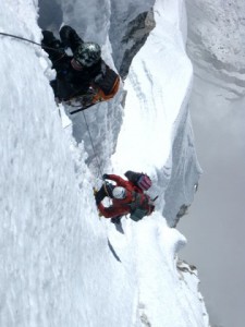 Approching mushroom ridge on Ama