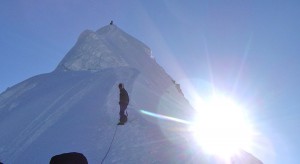 Toppkammen på Island Peak